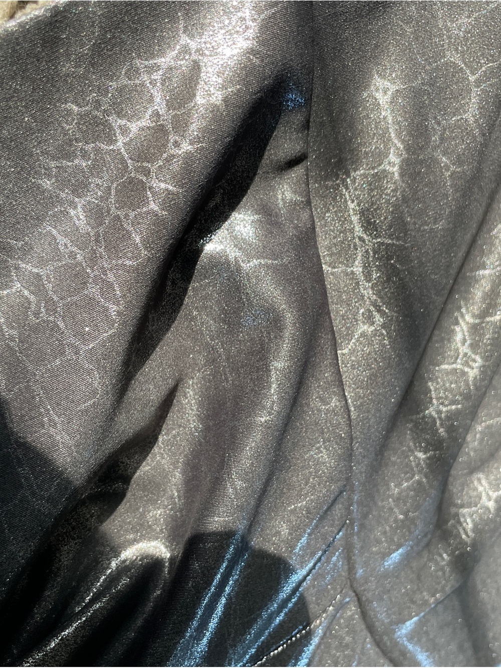Onzie High Rise Metallic Crocodile Leggings | Silver Foil Shiny Yoga Pants M/L - Picture 4 of 6
